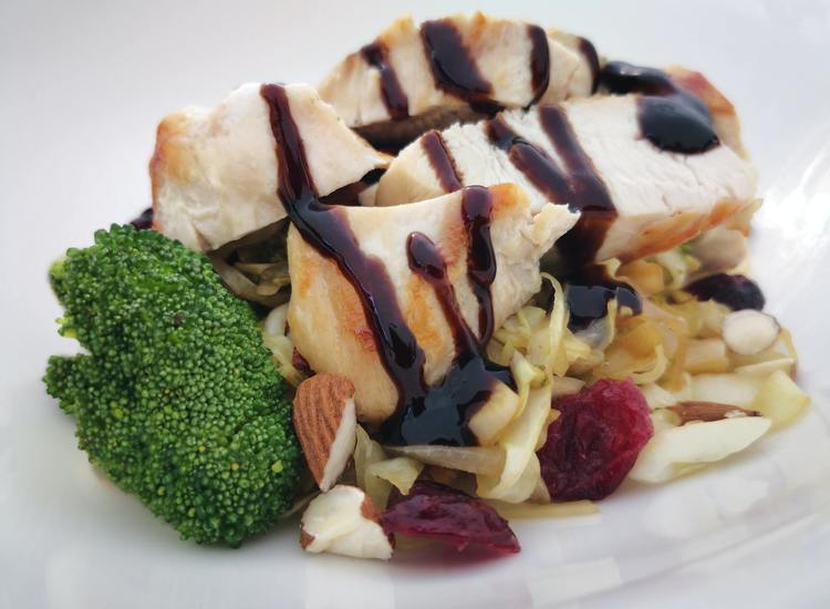 Paleo Recipe - Paleo Pork Chops with Hoisin Sauce, Broccoli, Almonds and Cranberries