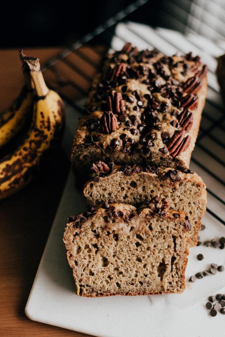 Paleo Banana Bread with Pecans and Chocolate Chips